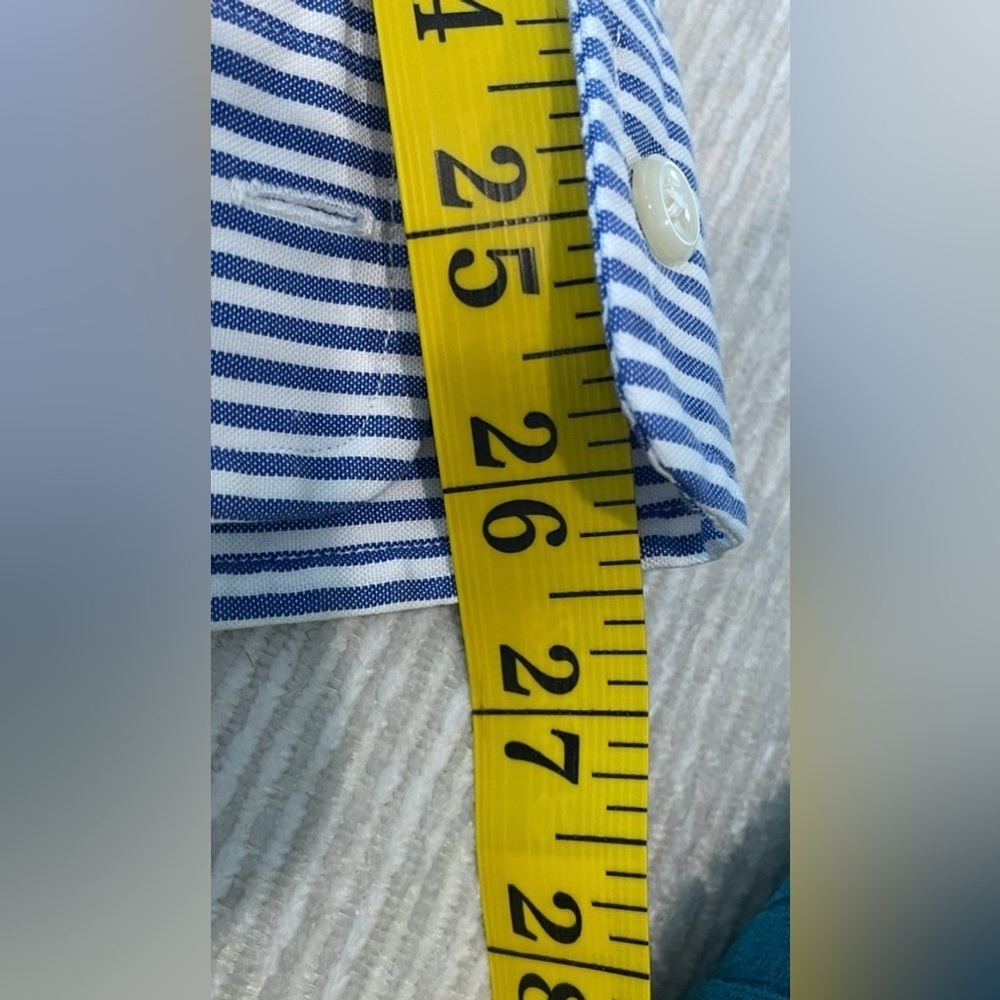 Ralph Lauren Mens 
•Dress Shirt 
•Button Up 
•Blue Striped Cotton Yarmouth 17-36 - Picture 5 of 8